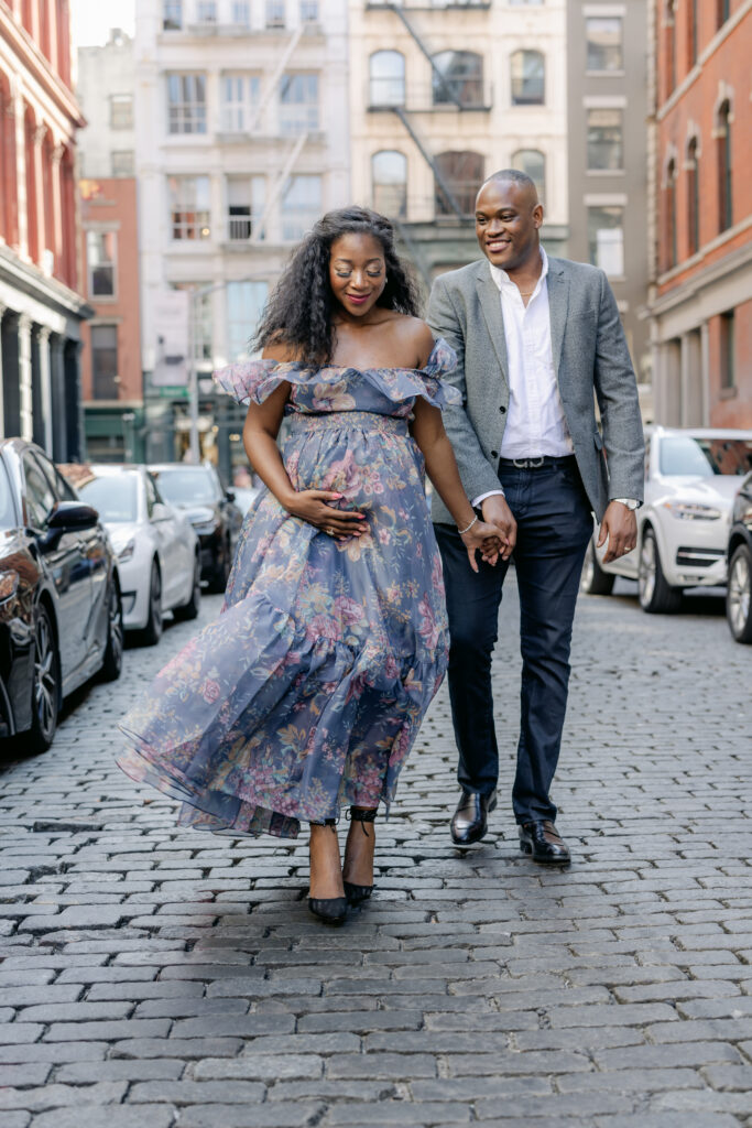 Muna Coterie Event Planner Ashely Merisier of A. Merisier Events and her hubby Paul celebrated their little one on the way with an intimate maternity shoot in Soho, New York City. 