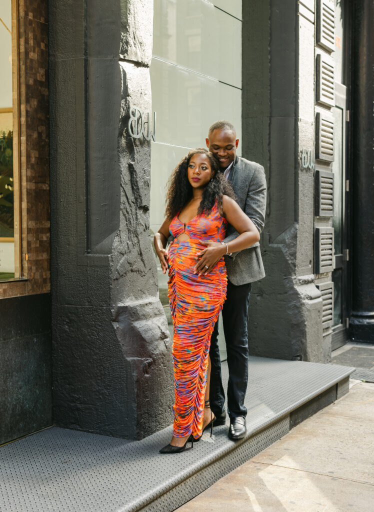 Muna Coterie Event Planner Ashely Merisier of A. Merisier Events and her hubby Paul celebrated their little one on the way with an intimate maternity shoot in Soho, New York City. 